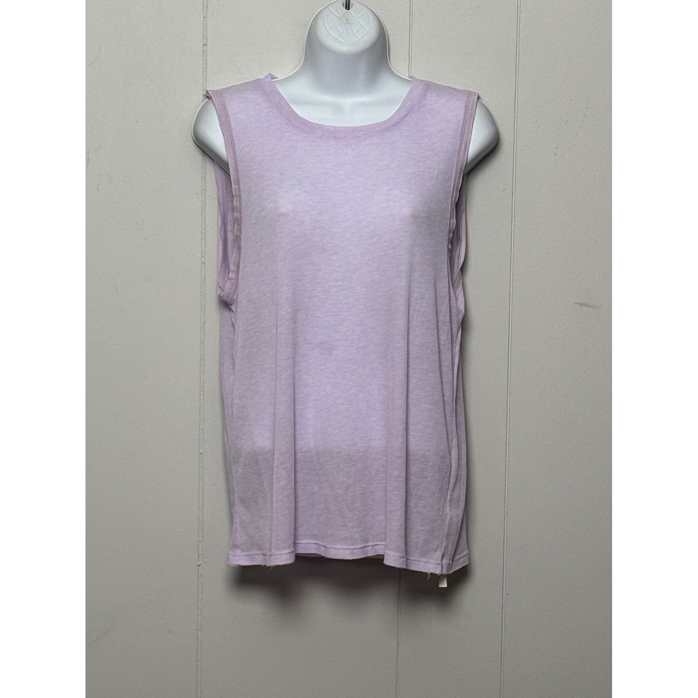 FP Movement Free People Lilac Purple Ribbed Muscle Tank Top Activewear Sz Small